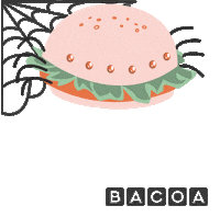 BacoaBurger halloween scary burger spider Sticker