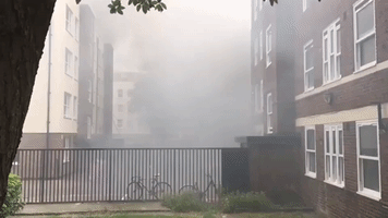 Block of Flats Catches Fire in Bethnal Green
