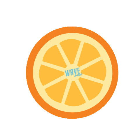 wavesodas wave orange spin fruit Sticker
