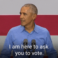 I am here to ask you to vote.