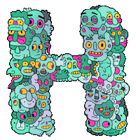 Zombie Alphabet Sticker by Nick Ybarra