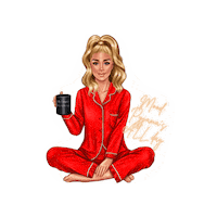 myempiresleepwear coffee mood goodnight blonde Sticker