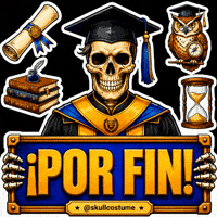 Skull Graduation GIF