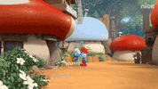 The Smurfs Running GIF by Nickelodeon