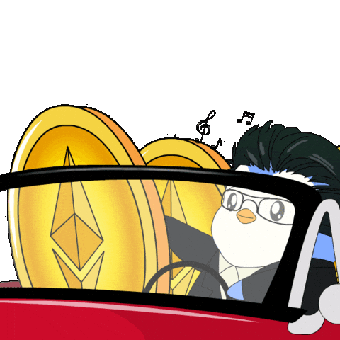 To The Moon Crypto Sticker by Pudgy Penguins