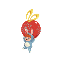 wizardwithin christmas cartoon xmas bunny Sticker