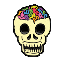 Rainbow Skull Sticker by Ramin Nazer