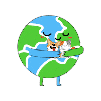 petiquepets hug earth petique cartoon earth Sticker