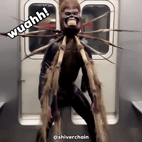 shiverchain weird jump scary scared GIF