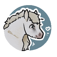 raisinglittleluna raising cute horse raisinglittleluna littleluna Sticker