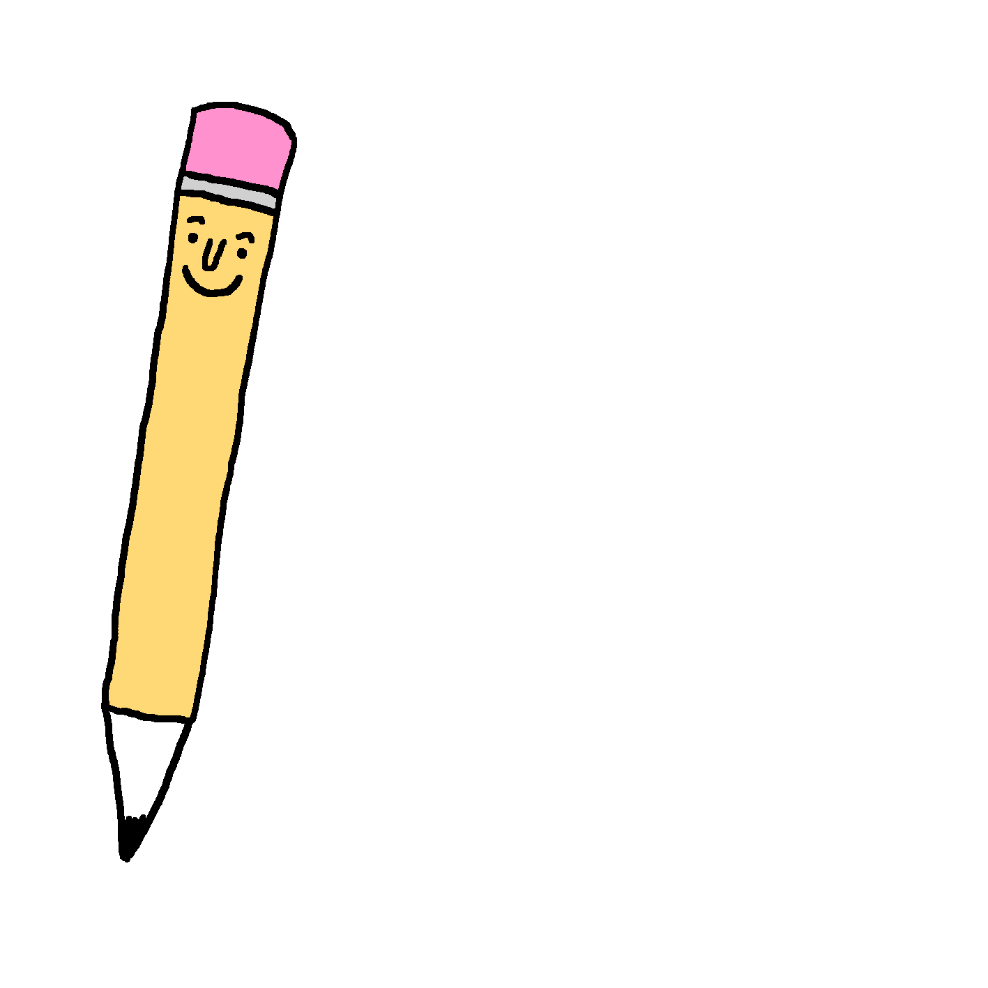 un crayon à papier qui sourit