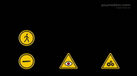 Animated Warning and Prohibition Signs Set