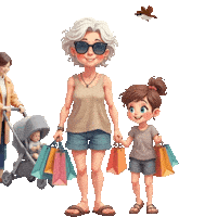 Grandmother Granddaughter Sticker