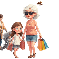 Grandmother Granddaughter Sticker