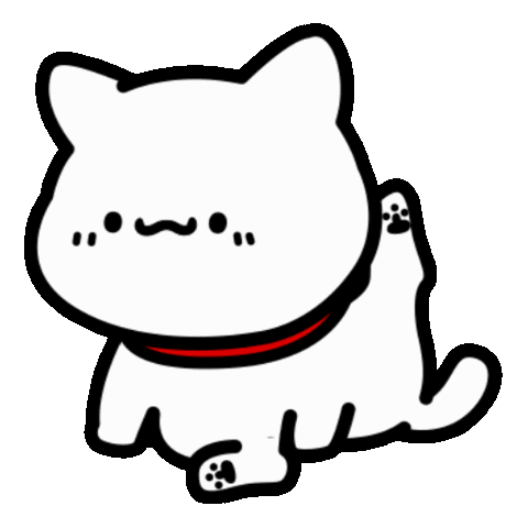 Happy White Cat Sticker by Lord Tofu Animation for iOS & Android | GIPHY
