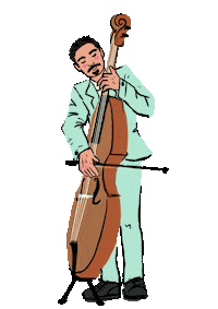 Jazz Blues Sticker by Michael Simbana illustration