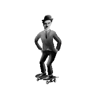 Black And White Skate Sticker by Xinanimodelacra