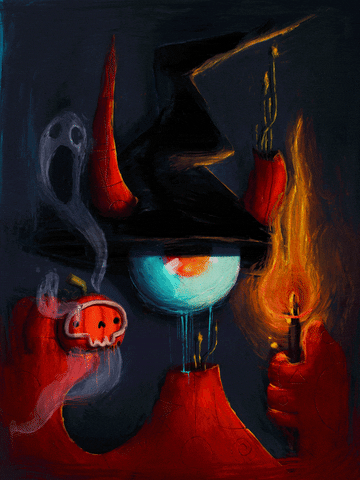 narisofka giphyupload illustration halloween fire GIF