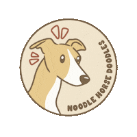 NoodleHorseDoodles dog dogs cute dog greyhound Sticker