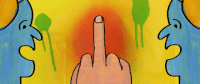 middle finger GIF by My Entire High School Sinking Into The Sea
