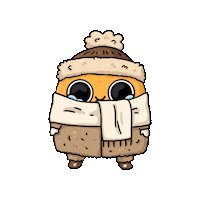 Keeping Warm Snow Day Sticker by Sad Nuggie