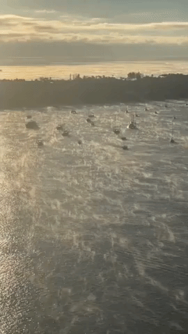 Rare Sea Smoke Wafts Above Ocean off West Palm Beach as Temperature Plummets in South Florida