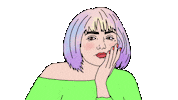 Girl Eyeroll Sticker
