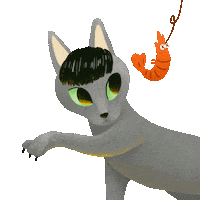 Cat Shrimp Sticker