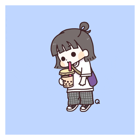 Qkid drink suck bubbletea qkid GIF