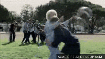 tackled betty white GIF