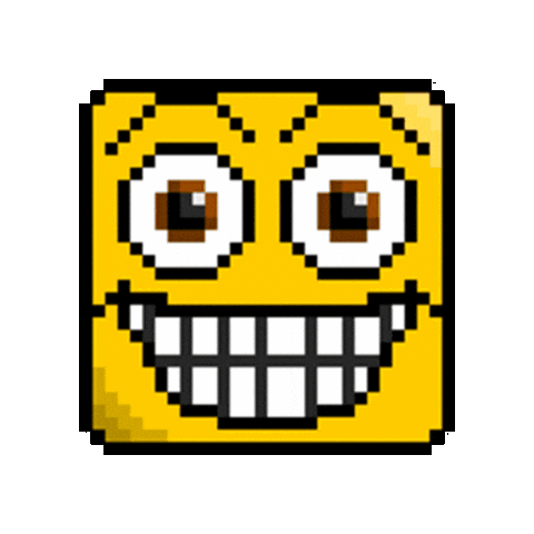 Happy 8 Bit Sticker by Deadstream