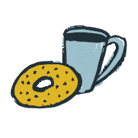 domschicago doms domschicago coffeeanddonut coffeeandbagel Sticker