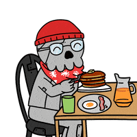 CloverStudios crypto good morning nft eating GIF