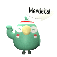 pinjamango lucu semangat merdeka merah Sticker