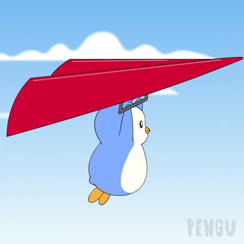 Flying Fly Away GIF by Pudgy Penguins