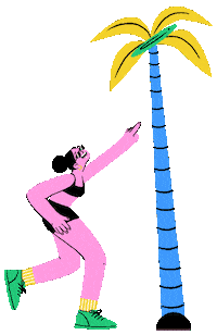 Happy Palm Tree Sticker by Dess Artist