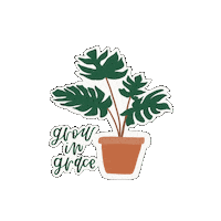 lettersbyabby plants christian grow in grace lettersbyabby Sticker