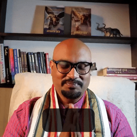 Author Jayanth Dev's saying "Swasti"