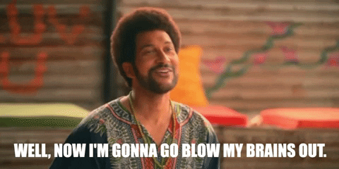 rumin giphygifmaker schmigadoon blow my brains out GIF