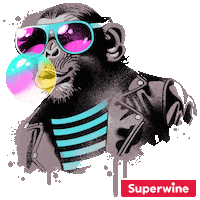 Superwine wtf wine sunglasses monkey Sticker