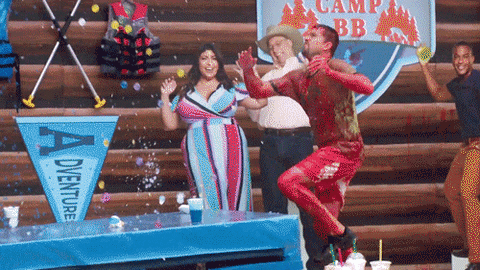 Food Fight Jump GIF by Big Brother
