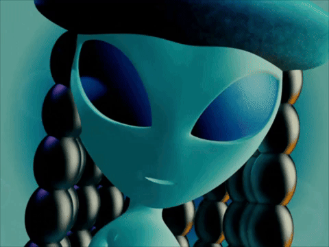 Weeping Alien in Stylish Beret