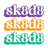 SK8D8 sk8 roller skating skate date sk8d8 Sticker