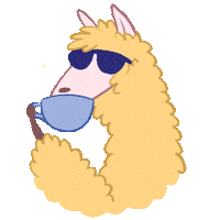 Tea Llama Sticker by Bare Tree Media