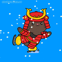 Skating Olympic Games GIF by Silly Kitties