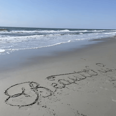 Beautiful written in sand calligraphy