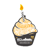 ECIUSA eci birthday eci cupcake electrical consultants inc 40th birthday cake Sticker