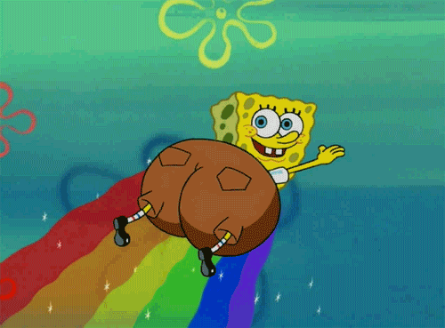 spongebob squarepants rainbow GIF