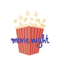 Movie Time Popcorn Sticker