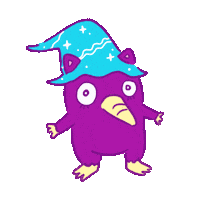 leah_drawwww rainbow magic purple hat Sticker